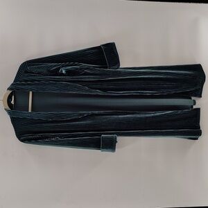 Ember Velvet Velour Open Cardigan Green Size XL Cuffed Sleeves